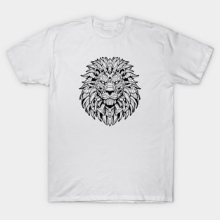 Biomechanical Lion: An Advanced Futuristic Graphic Artwork with Abstract Line Patterns T-Shirt